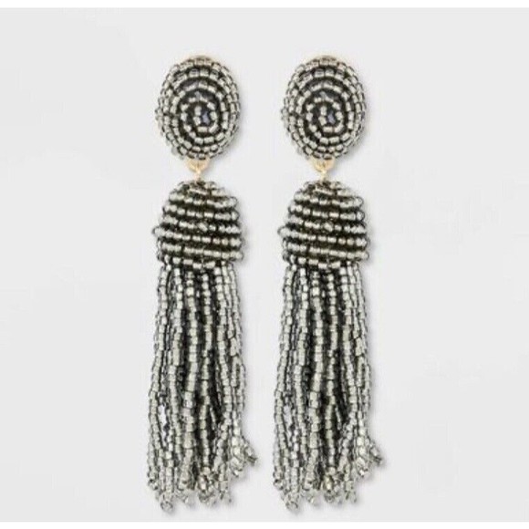 SUGARFIX by BaubleBar Jewelry - Sugarfix by BaubleBar Gray Polished Beaded Tassel Earrings 4/$20